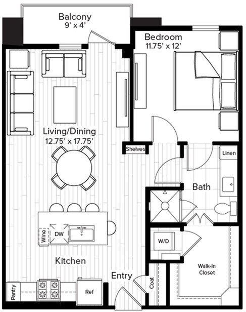 1 Bed 1 Bath - A2.3