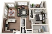 1x1 floor plan North Bethany Ridge