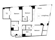 Serenity - C4 - 2 Beds - 2 Baths - 1366 Sq. ft.