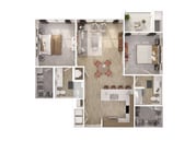 B5_2Bed_2Bath_1225 Sq Ft