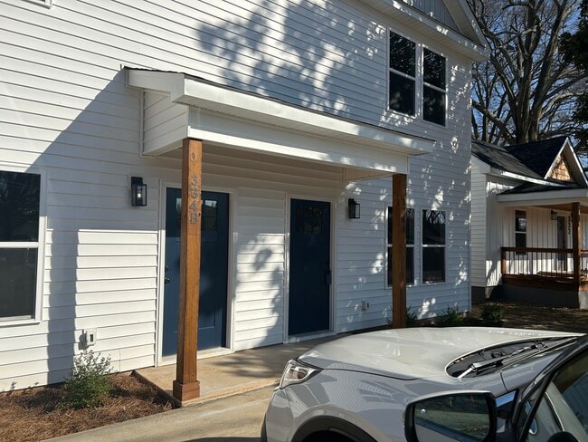 Beautiful blue front door - 334 Bailey St