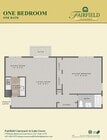1 bed , 1 bath 690 sq ft