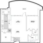 1D+B floor plan Esplanade at National Harbor