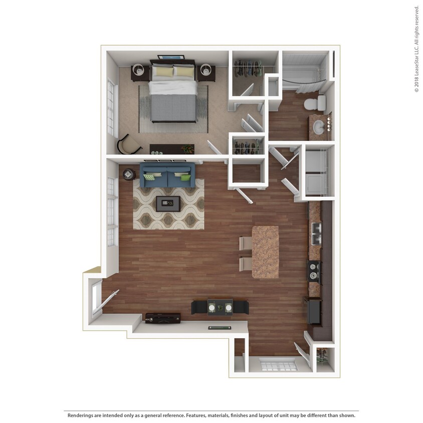 Floor Plan - 1 BR Grand Courtyard