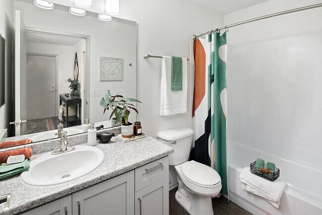 Spacious upgraded bathrooms with bathtubs