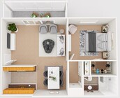1 x 1 Floorplan