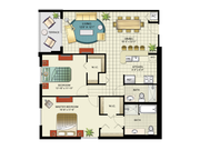 Versailles, Model D | 2 Bedrooms, 2 Bath