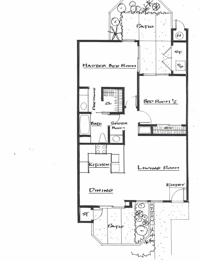 2 Bed 1.25 Bath - The Meridian