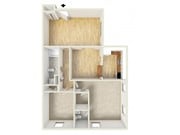 Two bedroom floor plan