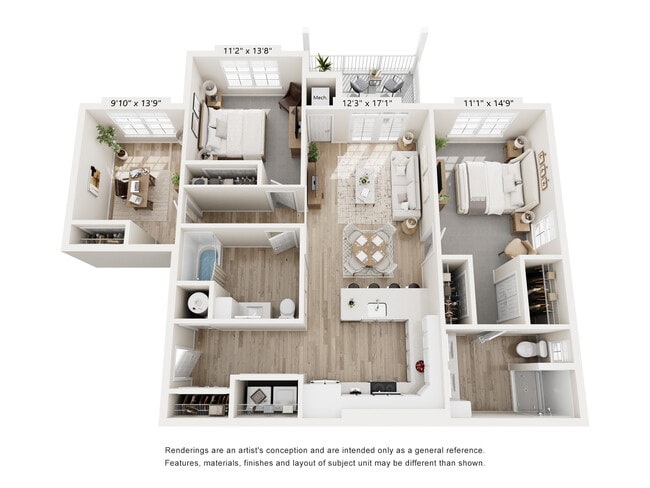 Two Bedroom/Two Bath w/ Den