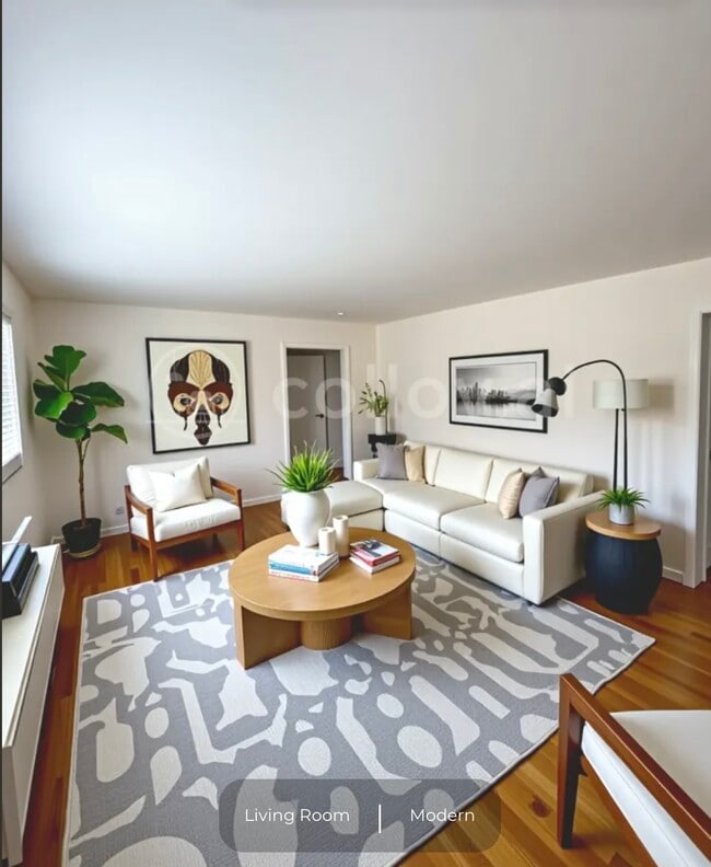 Furnished livingroom (using AI tool) - 51 W Hudson Ave Unit 1