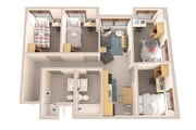 D1: 4BD | 2BA | 717 SF