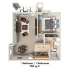 3D Rendering of a 1 Bed Floor Plan