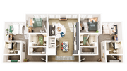 3D Floorplan - Unit D1