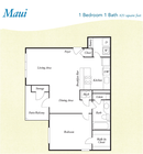A7 - Maui_1Bed_1Bath_820 pies cuadrados