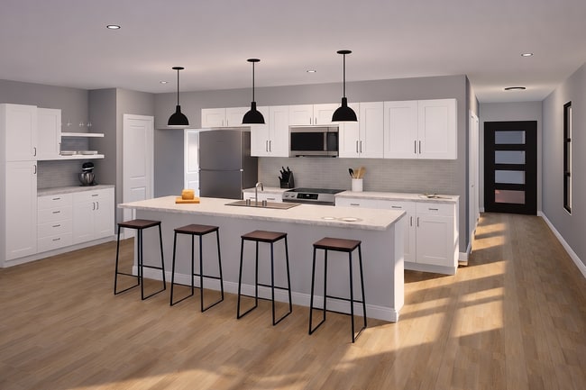 Modern kitchens with quartz countertops and stainless applainces