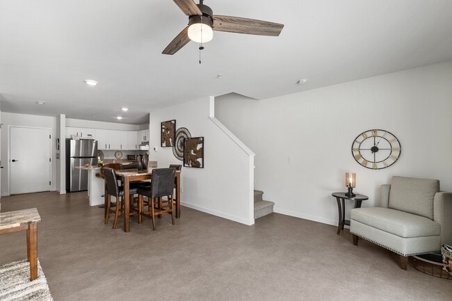 Living Room Area in 3-Bed Unit - Pine Creek Apartments