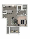 Discover your ideal modern living space with this stylish one-bedroom floor plan.