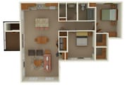 Pecos Vista B1 Two Bedroom