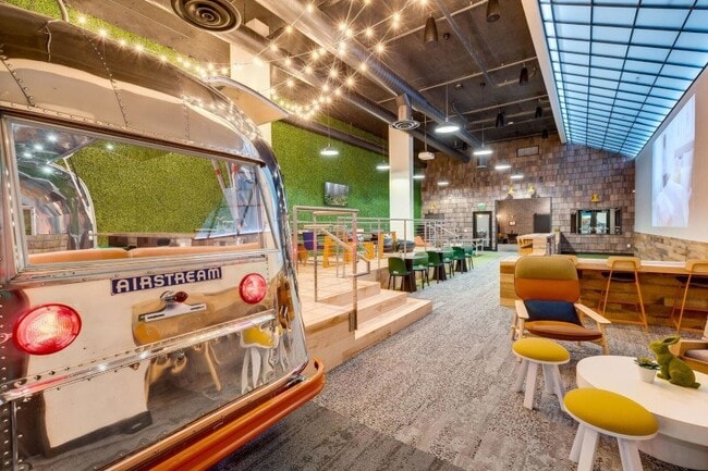 Resident lounge with Airstream bar