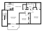 2 Bedroom 1 Bathroom -940 sf