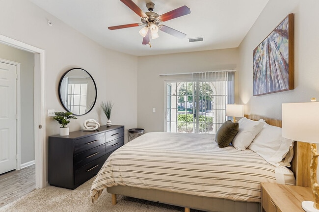 Bedroom with private patio access