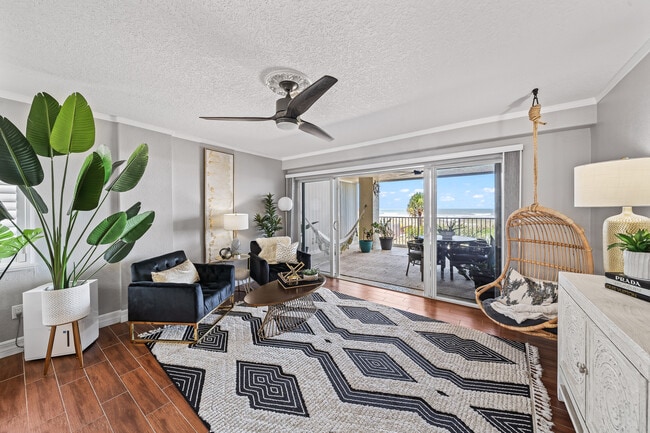 Living room overlooking the ocean - 1493 S Atlantic Ave Condo Unit #21