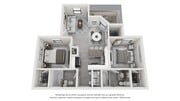 A 3D floor plan rendering of The Haven.