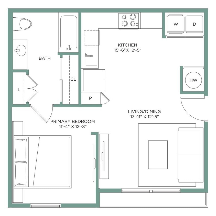 Floor Plan - Open 1x1