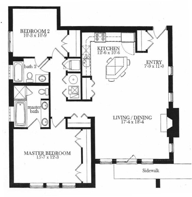 Floorplan - 821 Foster St Unit 1S