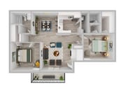 2 Bedroom | 2 Bath | 908 SF