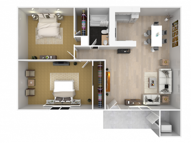 2 Bedroom 1 Bath - Two Bedroom / One Bath