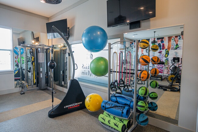 Enjoy the expansive fitness center at Millis and Main at Grandover in Jamestown, NC