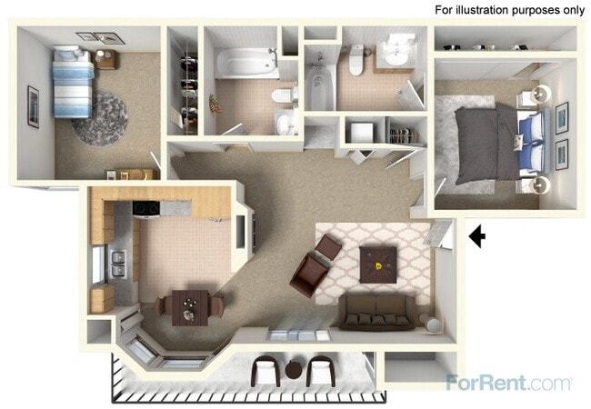 PLAN A 2 bed/ 2 bath