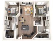 2 Bedroom | 2 Bath | 1088 SF