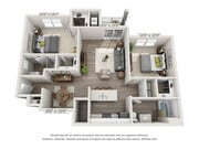 Two bedroom with garage - 1,143 square feet
