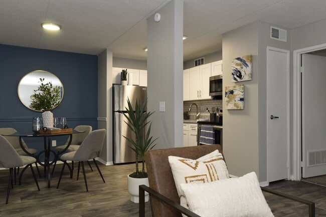 Kitchen + Dining with Hardwood Style Flooring