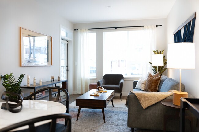 Living room with hard-surface flooring