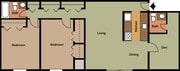 2 Bedroom Den w/1.5 Bath