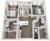 Two Bedroom Two Bath Floor Plan