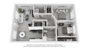 A 3D floor plan rendering of The Pittsburg