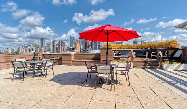 Rooftop social deck boasts amazing views of the Philly skyline