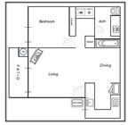 The Birch, 1X1 - 739sf