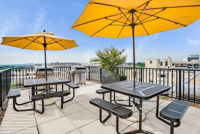 Rooftop deck with grills