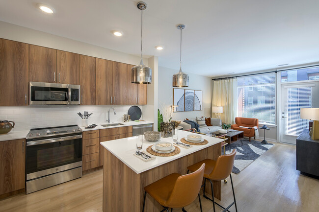 Model Apartment Kitchen and Living Area - The Point at Berwyn Apartments