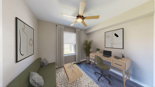 3rd Bedroom / Study with Hardwood Style Flooring - Windrush Apartments