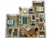 The Brookstone Two Bedroom Floor Plan