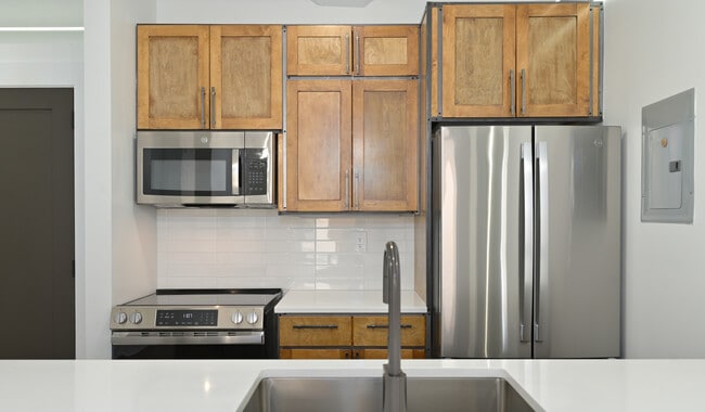 Kitchen opens up to the living room - Bank Lofts