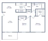 2X1- 884 SQFT
