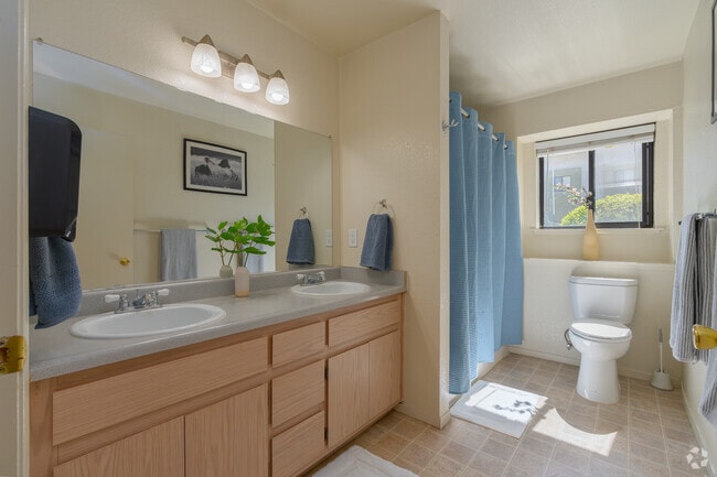 4BR, 2BA - 1406SF - Bathroom 1 - Pomona West Student Apartments